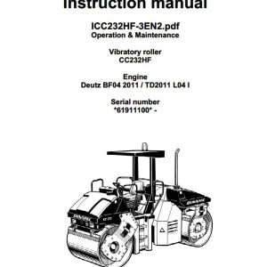 Dynapac CC232HF Operation Maintenance Manual PDF 1