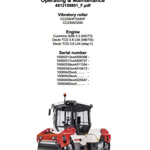 Dynapac CC234HF CC3300 Operation Maintenance Manual PDF 1