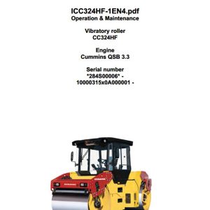 Dynapac CC324HF Parts Operation Maintenance Manual PDF 1