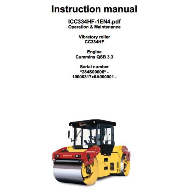 Dynapac CC334HF Parts Operation Maintenance Manual PDF 2