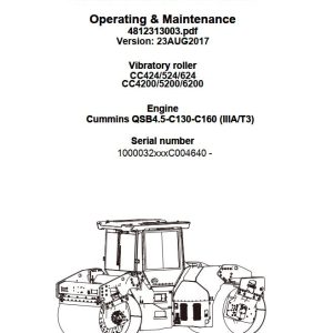 Dynapac CC424 CC6200 Operation Maintenance Manual PDF 1