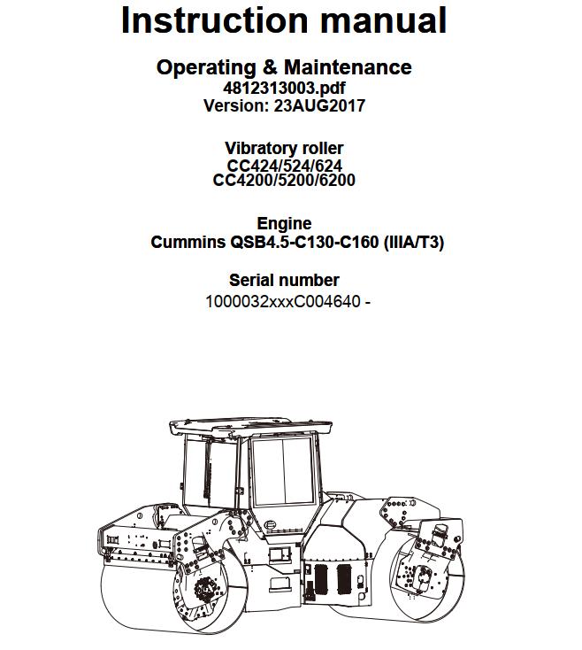 Dynapac CC424 CC6200 Operation Maintenance Manual PDF 1