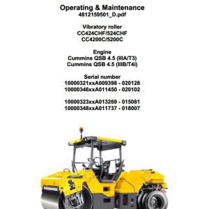 Dynapac CC424CHF CC5200C Operation Maintenance Manual PDF 1