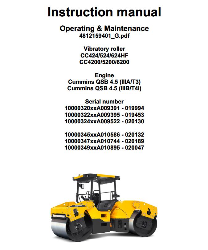 Dynapac CC424HF CC6200 Operation Maintenance Manual PDF 1
