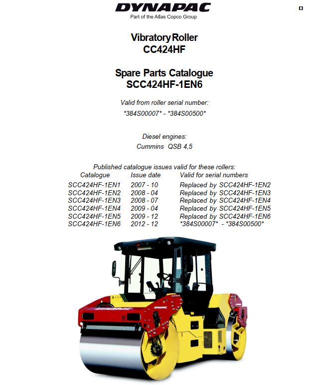 Dynapac CC424HF Parts Maintenance Operation Manual PDF 1
