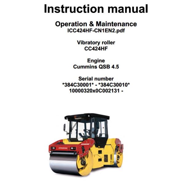 Dynapac CC424HF Parts Maintenance Operation Manual PDF 2