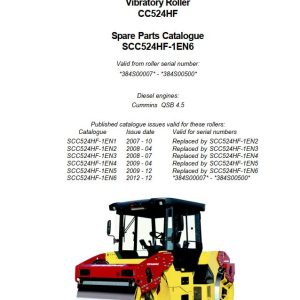 Dynapac CC524HF Parts Operation Maintenance Manual PDF 1