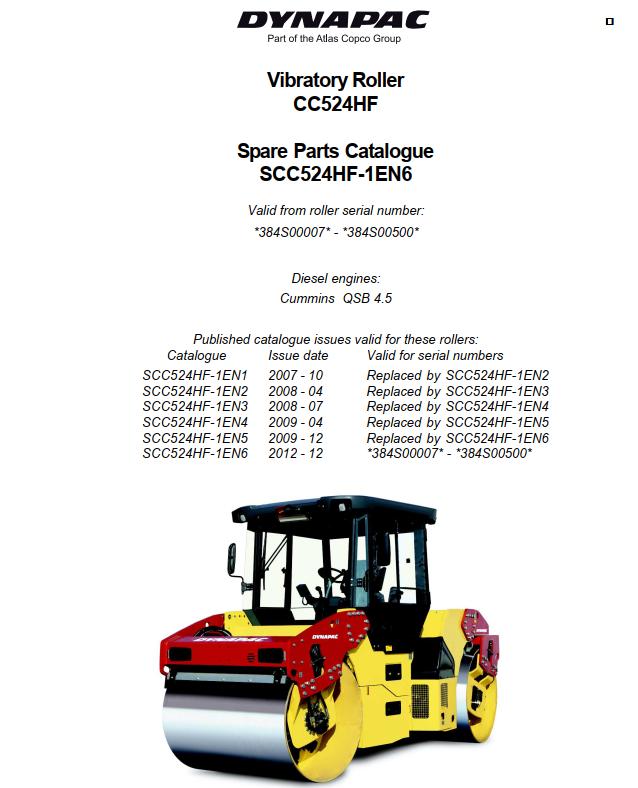 Dynapac CC524HF Parts Operation Maintenance Manual PDF 1