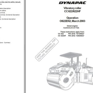 Dynapac CC622 CC622HF Operation Manual PDF 1