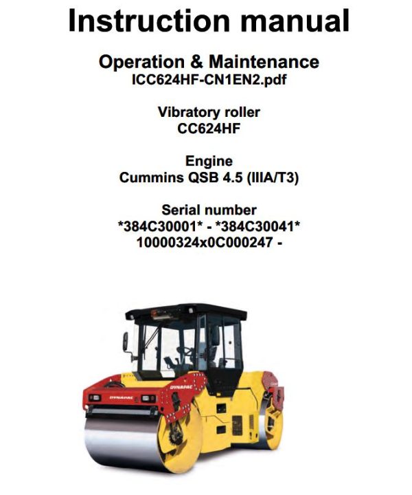Dynapac CC624HF Operation Maintenance Manual PDF 2