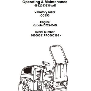 Dynapac CC950 Parts Operation Maintenance Manual PDF 1