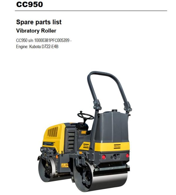 Dynapac CC950 Parts Operation Maintenance Manual PDF 2