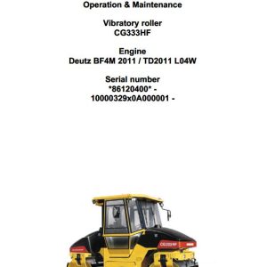 Dynapac CG333HF Operation Maintenance Manual PDF 1