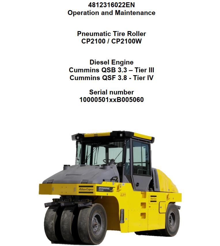 Dynapac CP2100 CP2100W Operation Maintenance Manual PDF 1