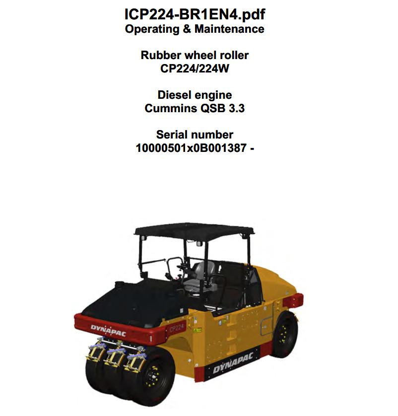 Dynapac CP224 CP224W Operation Maintenance Manual PDF 1