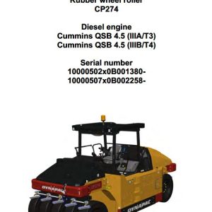 Dynapac CP274 Parts Operation Maintenance Manual PDF 1