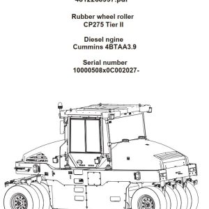 Dynapac CP275 Tier II Operation Maintenance Manual PDF 1