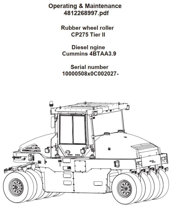 Dynapac CP275 Tier II Operation Maintenance Manual PDF 1