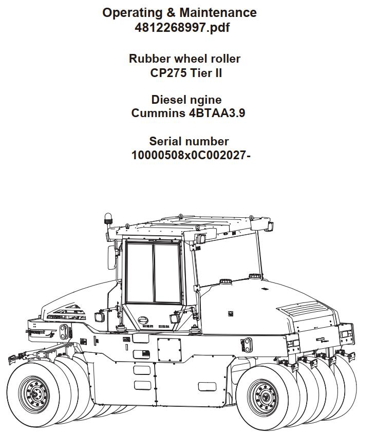 Dynapac CP275 Tier II Operation Maintenance Manual PDF 1