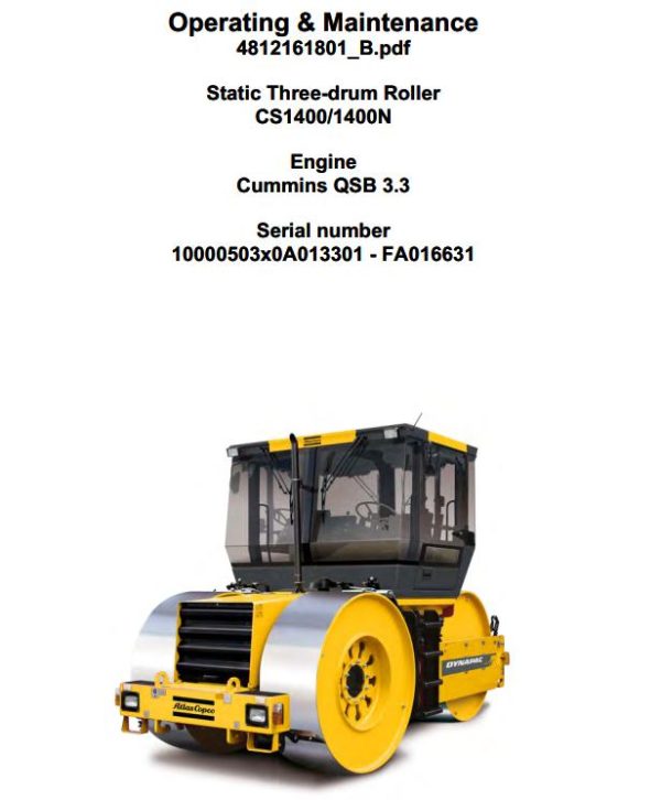 Dynapac CS1400 CS1400N Operation Maintenance Manual PDF 1