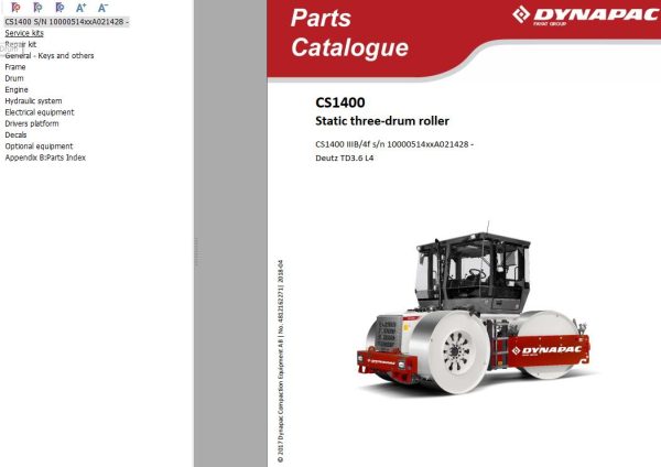 Dynapac CS1400 Parts Operation Maintenance Manual PDF 1