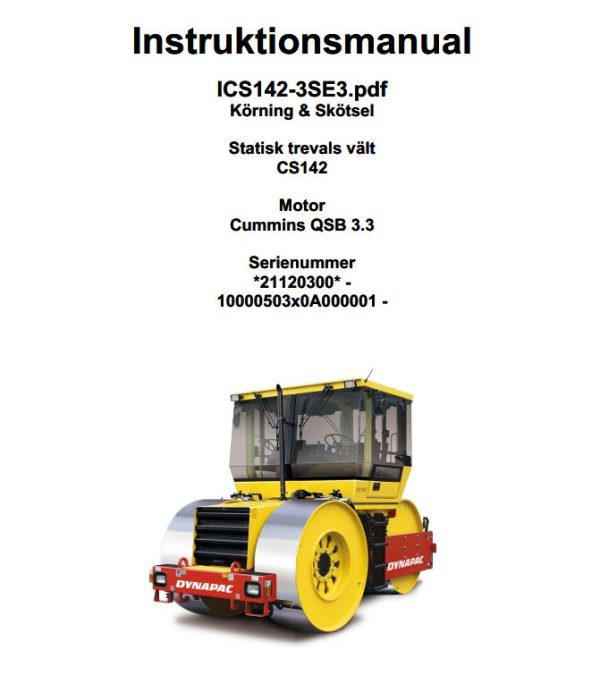 Dynapac CS142 Operation Maintenance Manual PDF 1