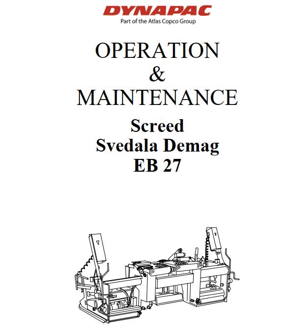 Dynapac EB27 Operation Maintenance Manual PDF 2
