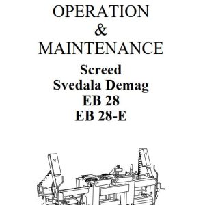 Dynapac EB28 EB28 E Operation Maintenance Manual PDF 1