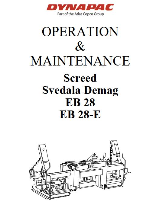 Dynapac EB28 EB28 E Operation Maintenance Manual PDF 1