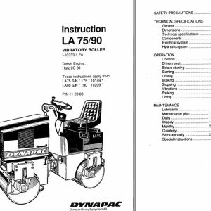 Dynapac LA75 LA90 Operation Maintenance Manual PDF 1