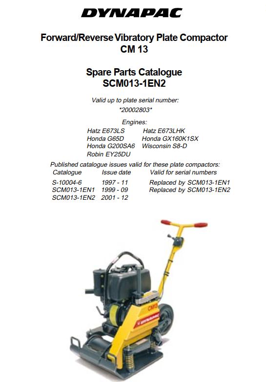 Dynapac Light CM13 Parts Operation Maintenance Manual PDF 1
