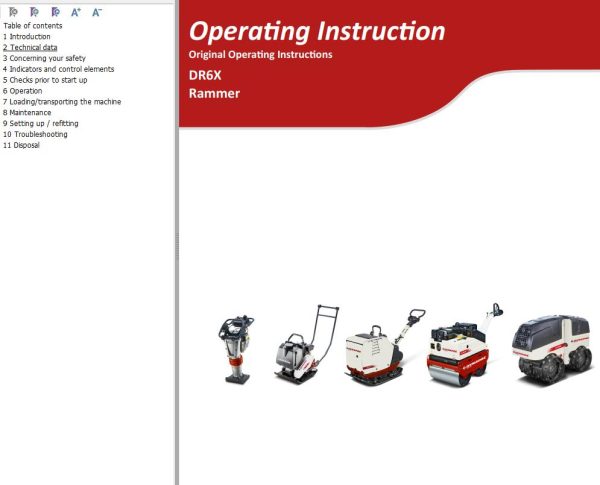 Dynapac Light DR6X Parts Operating Maintenance Manual PDF 2