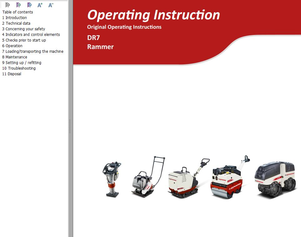 Dynapac Light DR7 Parts Operating Maintenance Manual PDF 2