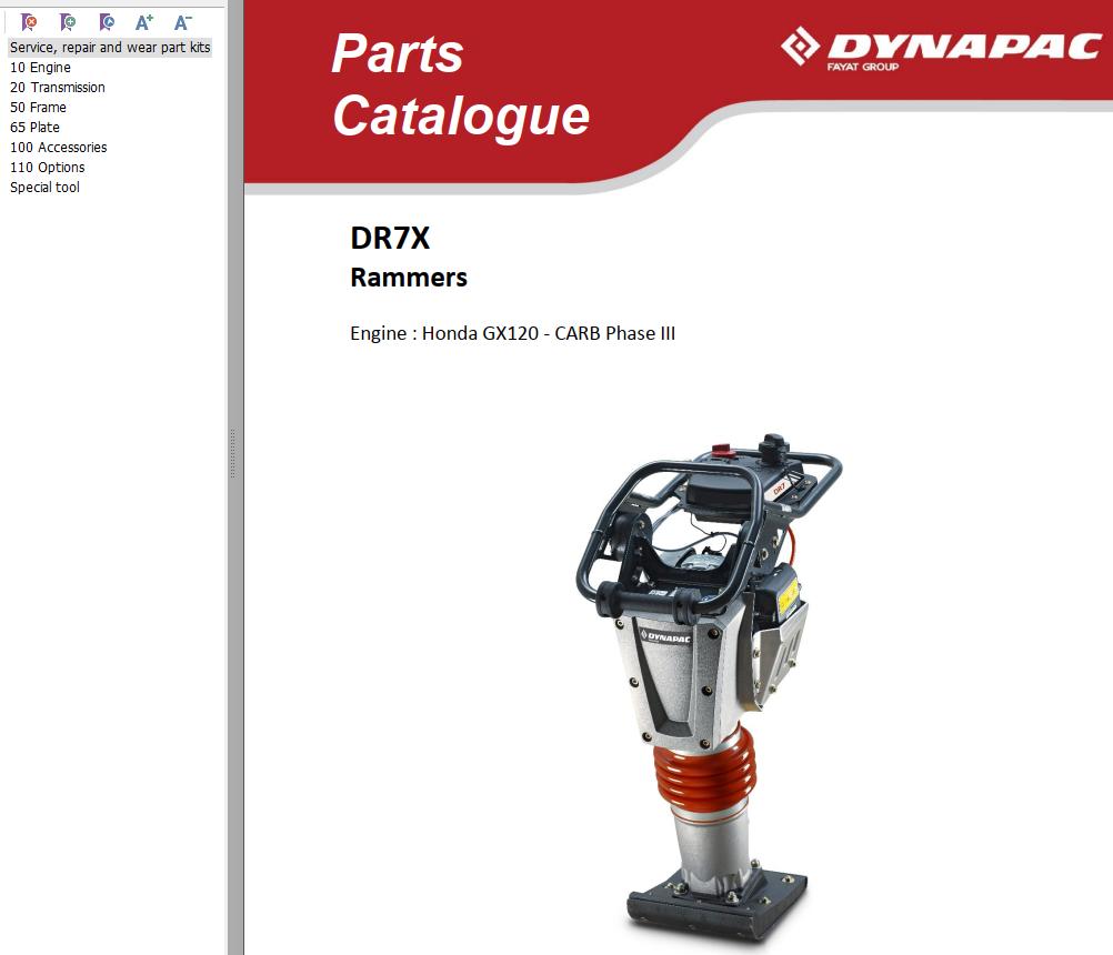 Dynapac Light DR7X Operating Instruction Parts Catalog PDF 1