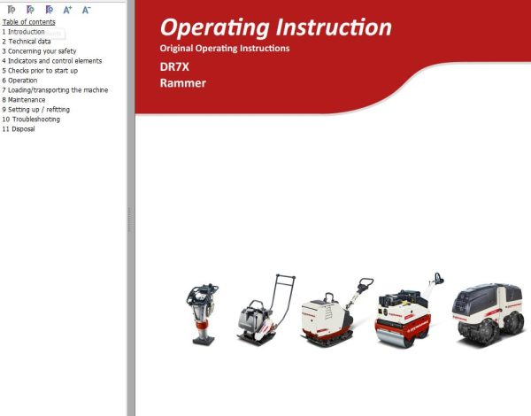 Dynapac Light DR7X Operating Instruction Parts Catalog PDF 2