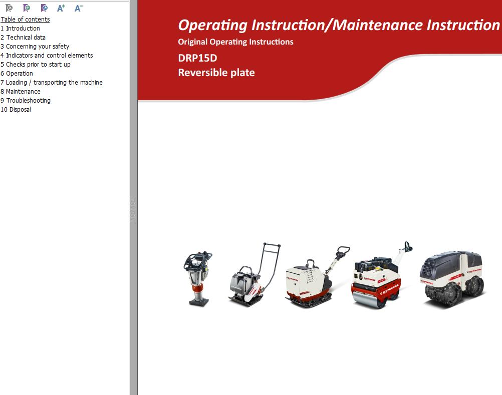 Dynapac Light DRP15D Parts Operation Maintenance Manual PDF 2