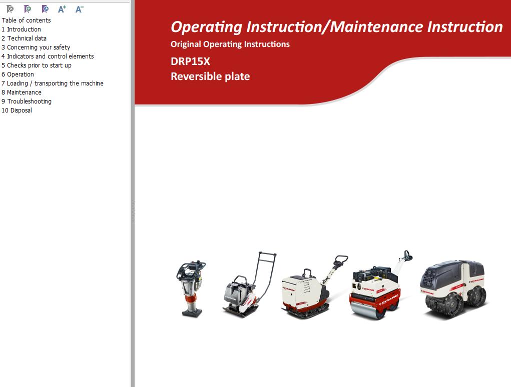 Dynapac Light DRP15X Parts Operating Maintenance Manual PDF 2