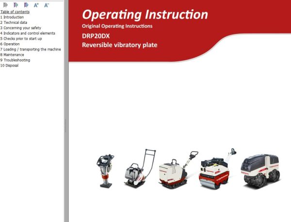 Dynapac Light DRP20DX Operating Instruction PDF 1
