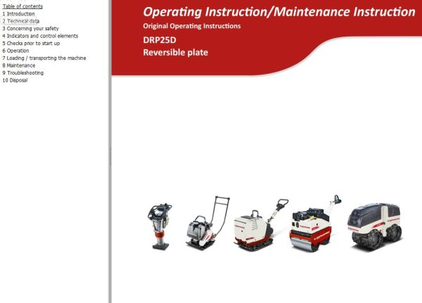 Dynapac Light DRP25D Operating Instruction Parts Catalog PDF 2