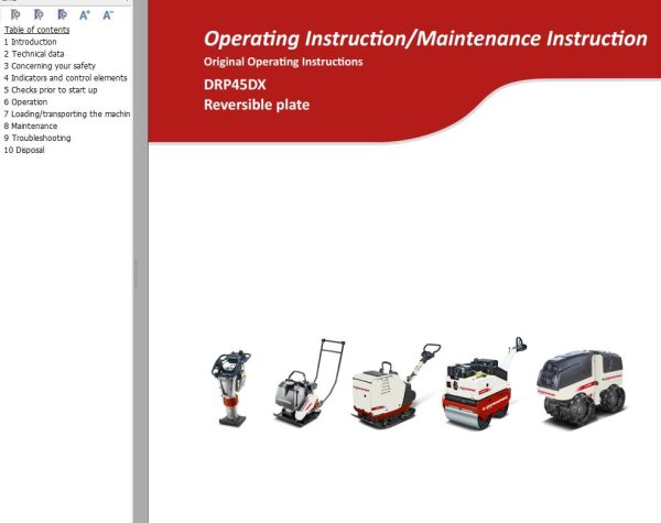 Dynapac Light DRP45DX Parts Operating Maintenance Manual PDF 2