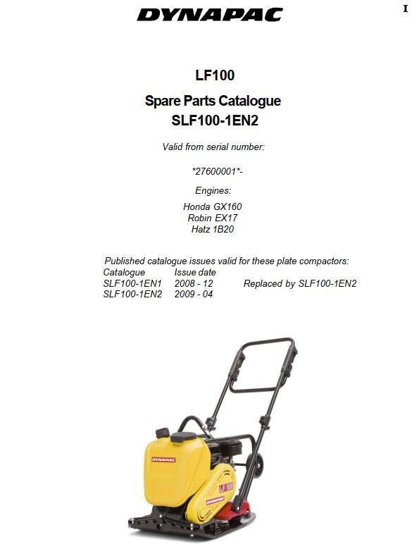 Dynapac Light LF100 Parts Operation Maintenance Manual PDF 1
