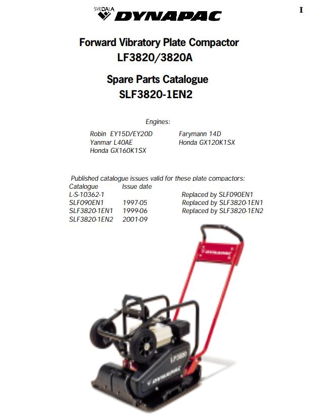 Dynapac Light LF3820 LF3820A Parts Catalog PDF 1