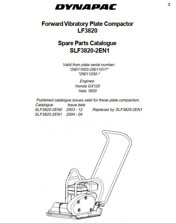 Dynapac Light LF3820 Parts Operation Maintenance Manual PDF 1