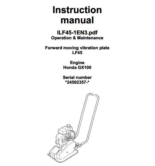 Dynapac Light LF45 Parts Operation Maintenance Manual PDF 1