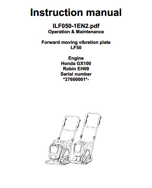 Dynapac Light LF50 Parts Operation Maintenance Manual PDF 2