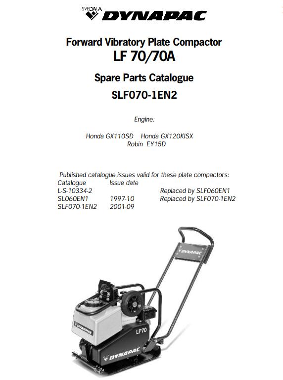 Dynapac Light LF70 LF70A Parts Catalog PDF 1