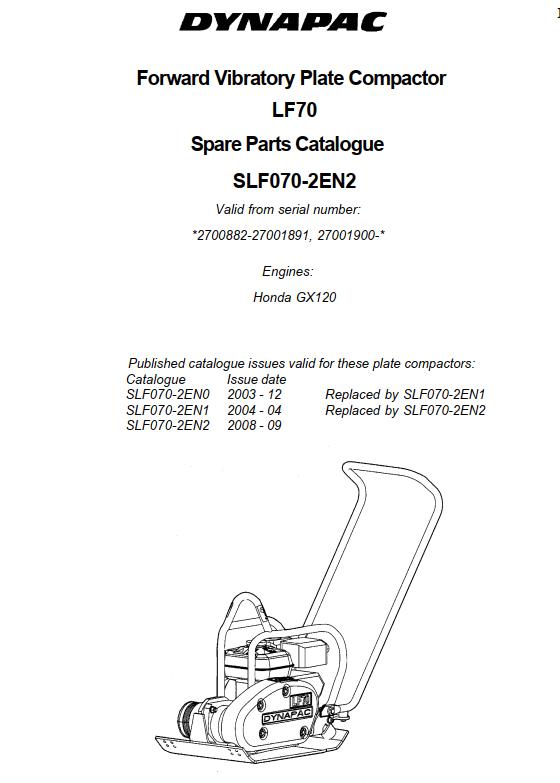 Dynapac Light LF70 Parts Operation Maintenance Manual PDF 1