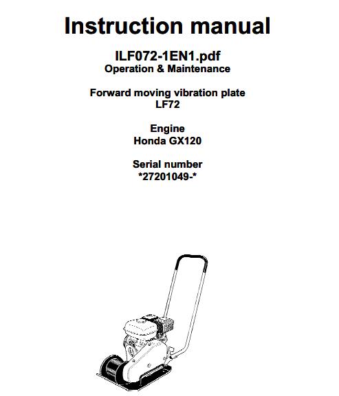 Dynapac Light LF72 Parts Operation Maintenance Manual PDF 2