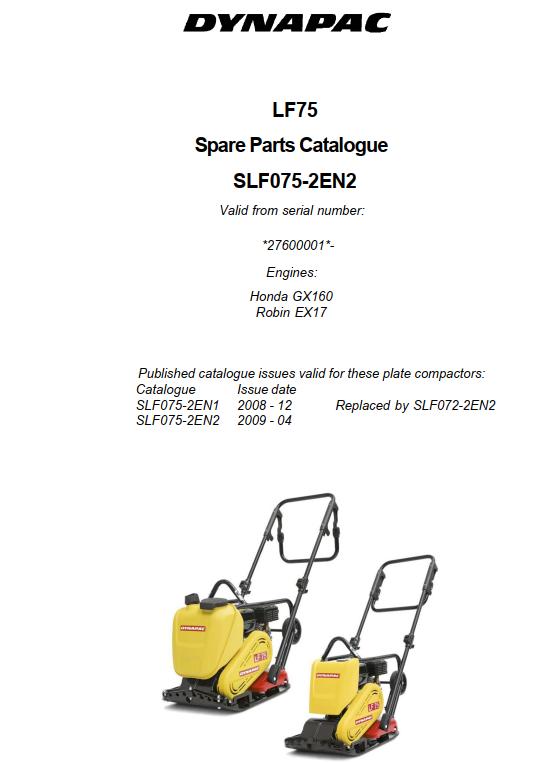 Dynapac Light LF75 Parts Operation Maintenance Manual PDF 1
