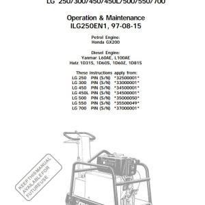 Dynapac Light LG250 to LG700 Operation Maintenance Manual PDF 1